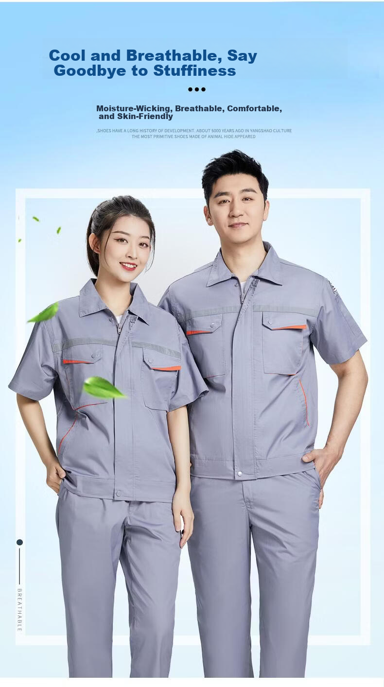 Lido According to Chen Custom Anti-Static Workwear Durable Men's Spring and Autumn Long Sleeve Reflective Strip Engineering Uniform Auto Repair Labor Protection Workwear Custom Work Suit 22