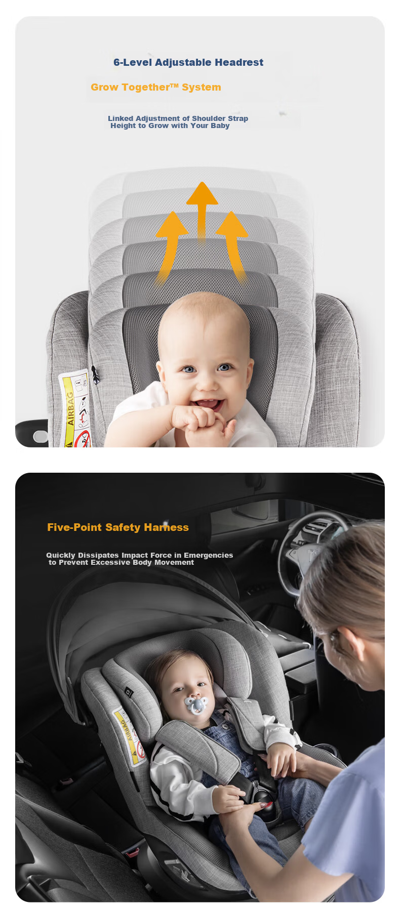 JOIE Child Safety Seat 0-4 Years ADAC Tested 360° Rotation i-Size Certified Gyro Warrior Pro Gray 14
