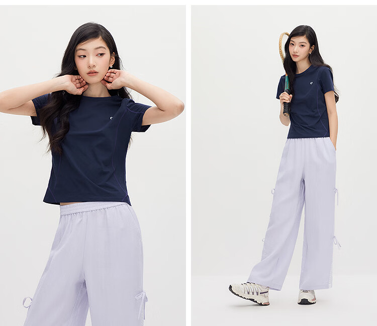 Semir Women's Short Sleeve T-Shirt Summer Moisture-Wicking Quick-Dry Sun Protection Stitching Contrast Thread 2026 Petite Sports Style 109326100045 4