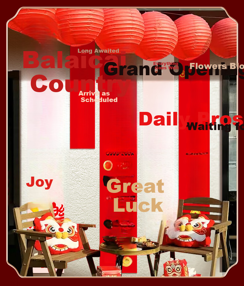 New Yue Grand Opening Decoration Store Atmosphere Anniversary Celebration Mall Supermarket Red Lantern Ceiling Hanging Ornaments 10 Pieces 6