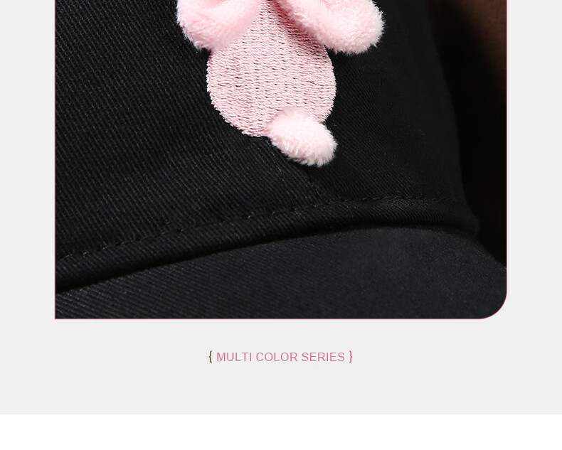 CACUSS Women's Duckbill Cap Spring Summer Cute Embroidered Little Rabbit Pure Cotton Soft Top Baseball Cap Playful Youthful Face-Slimming Dark Brown 4