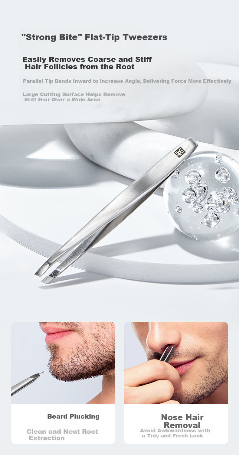 ZWILLING Slant Tip Tweezers Eyebrow Tweezer Hair Removal Stainless Steel Beauty Tool Beard Mustache Germany 15