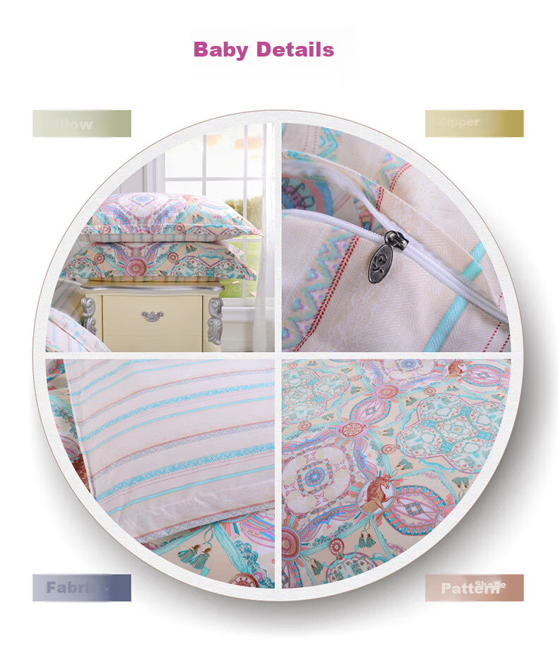 FUANNA Brushed Cotton Multi-Piece Bedding Set - Que Wu Jiang Nan Home Textile Bed Linen 203*229cm 4