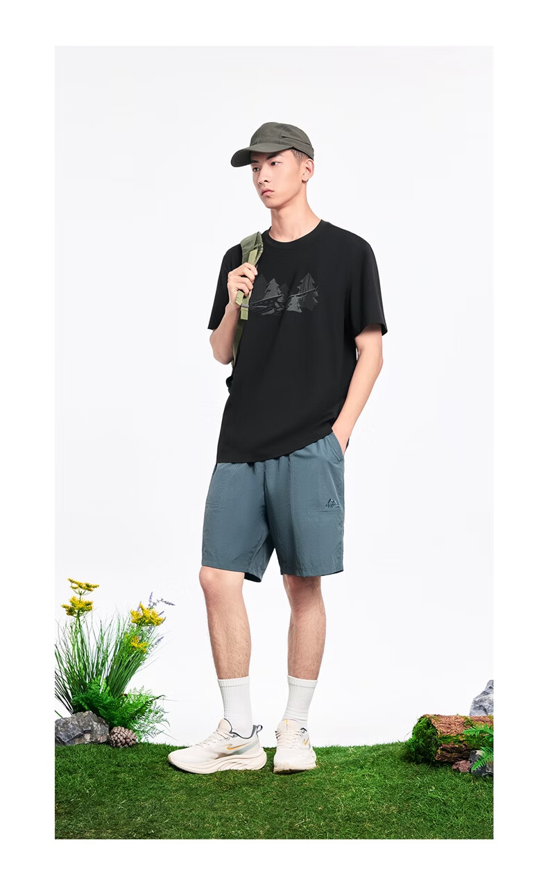 Erke Men's Crew Neck Short Sleeve Knit Shirt Summer Outdoor Casual Sports T-Shirt Fashion Basic Versatile Top 9