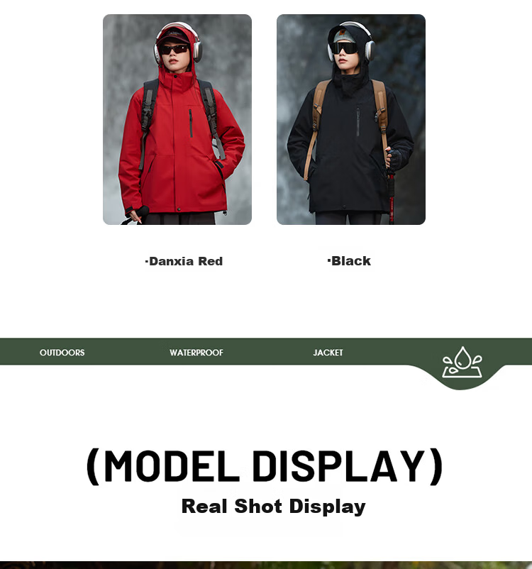 JEEP SPIRIT 3-in-1 Men's Autumn Winter Windproof Waterproof Jacket Outdoor Sports Coat for Women Black 4XL 10
