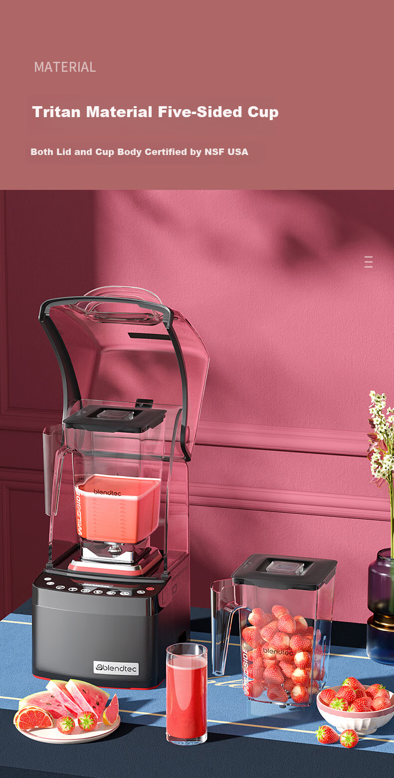 Blendtec Brand American Imported Blender Household Food Processor Low Noise Physical Heating 1800W Touch Control 800 Black 14