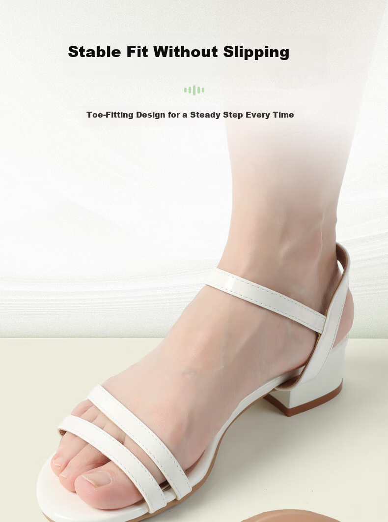 FOOTOPPO Summer Anti-Slip Sweat-Absorbing Self-Adhesive Soft Forefoot Insoles for Sandals, Seven-Point Insoles, High Heels, Long Standing 3