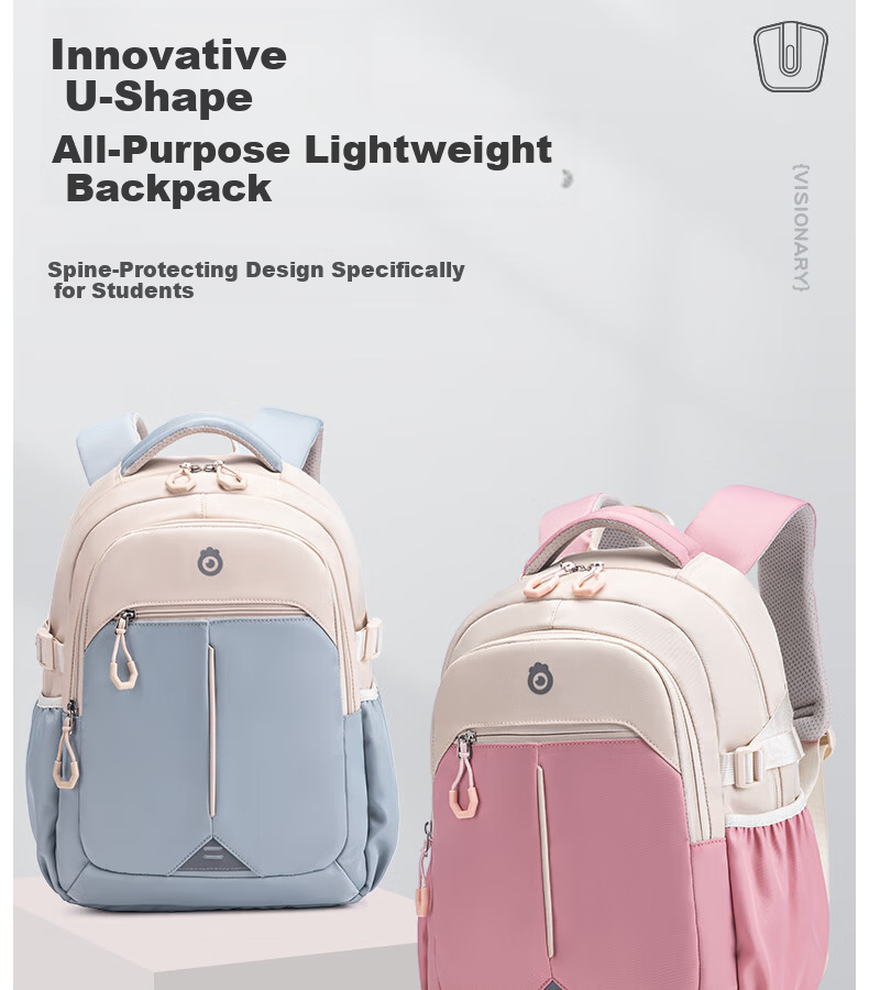 Future Star Elementary School Backpack for Grades 1-3, Lightweight Large Capacity Ergonomic Shoulder Bag for Girls, Light Blue Small Size 2
