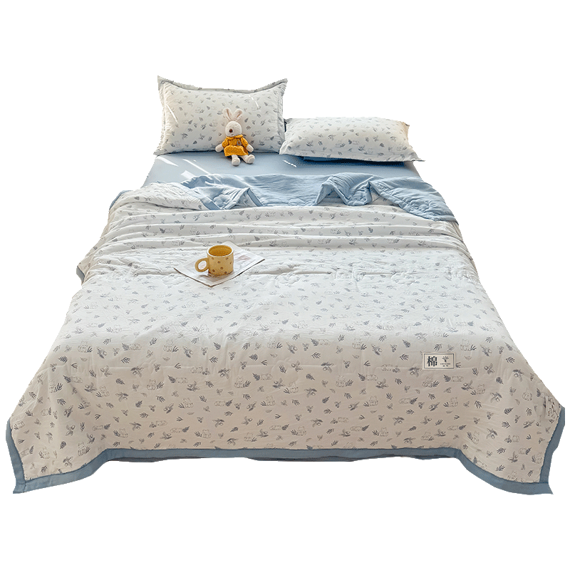 KING SHORE Cotton Summer Quilt, Air Conditioning Quilt, Machine Washable Thin Blanket, 150*200cm, Summer Heat