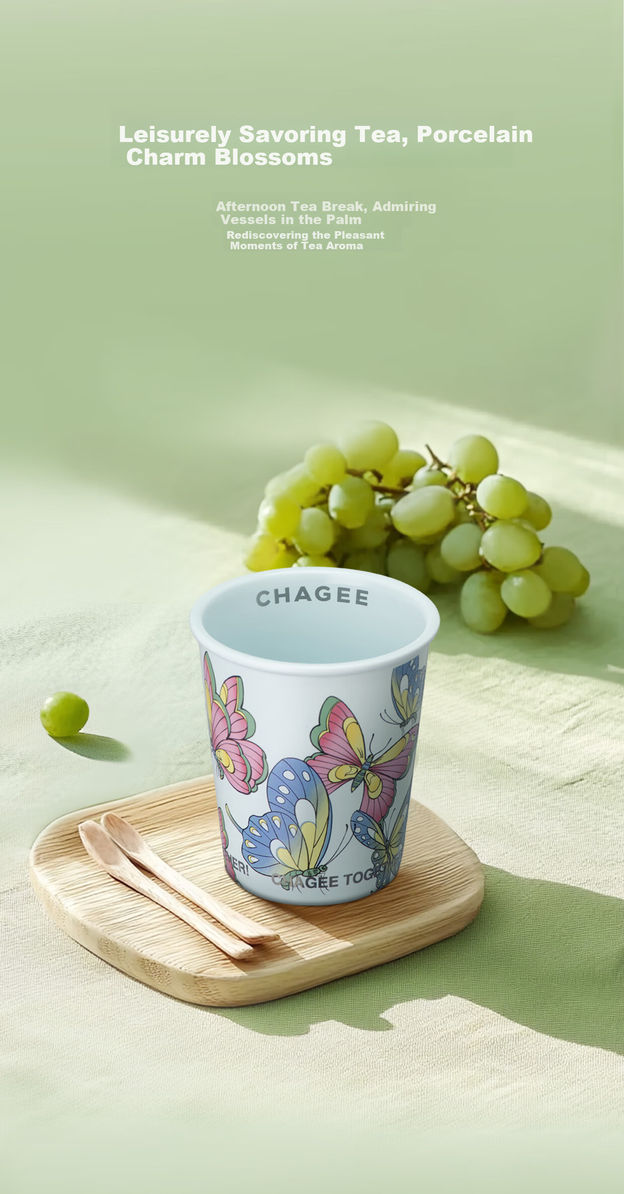 CHAGEE Guangcai Series Open Mouth Ceramic Desktop Coffee Mug Tea Cup Water Cup High Aesthetic for Women 5