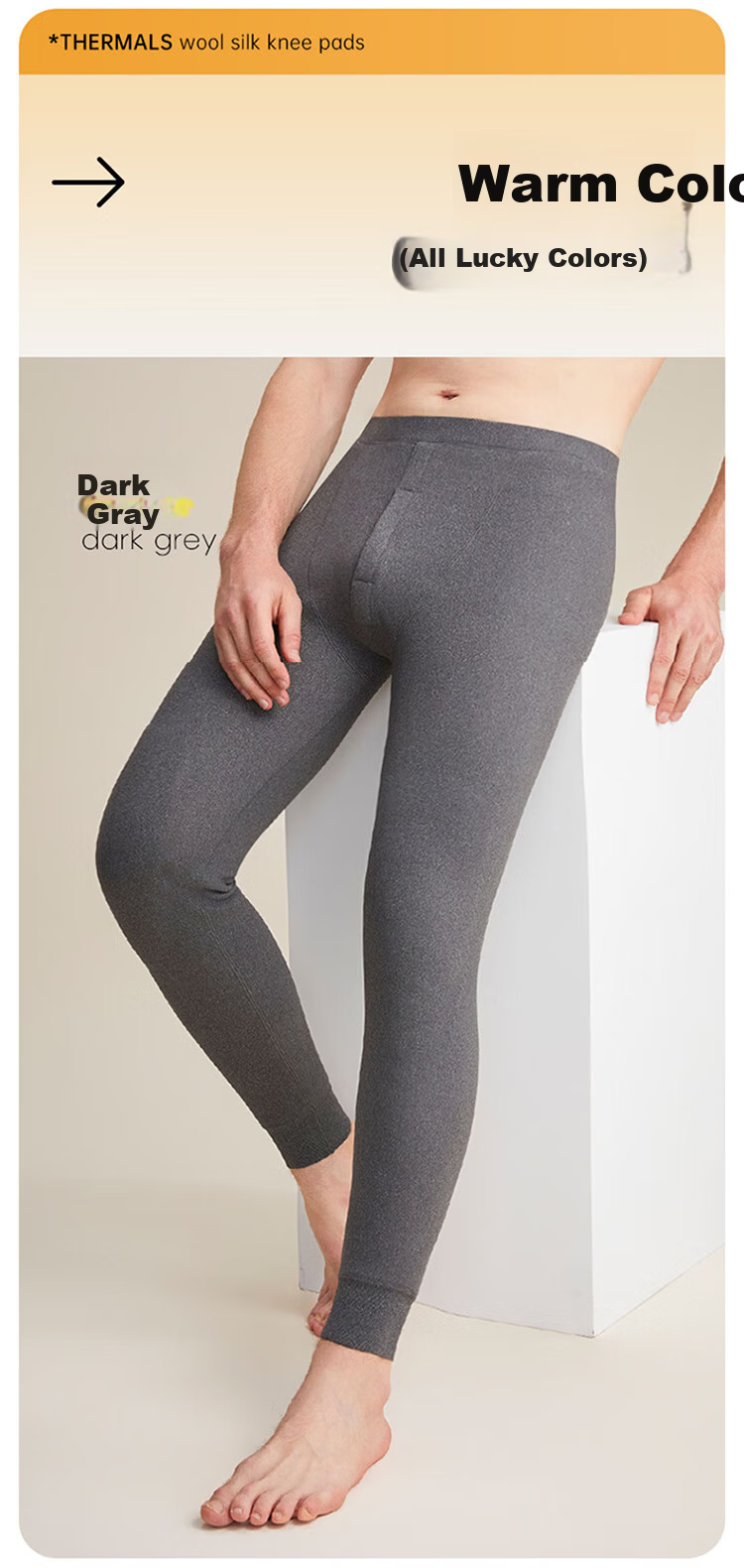 Bingxue Kapok Men's Cashmere Thermal Pants Warm Fleece Heating Antibacterial Seamless Silk Knee Support Thickened Autumn Trousers 2025 New Edition 13