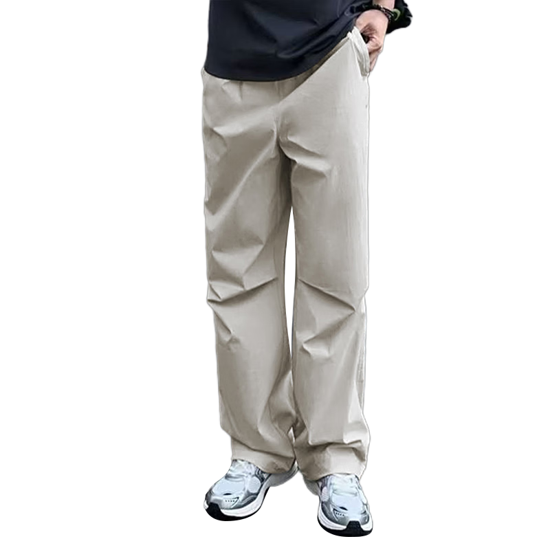CAMEL Men's Straight-Leg Cargo Pants Outdoor Water-Repellent Casual Paratrooper Pants C16BR0L3047 Light Khaki M