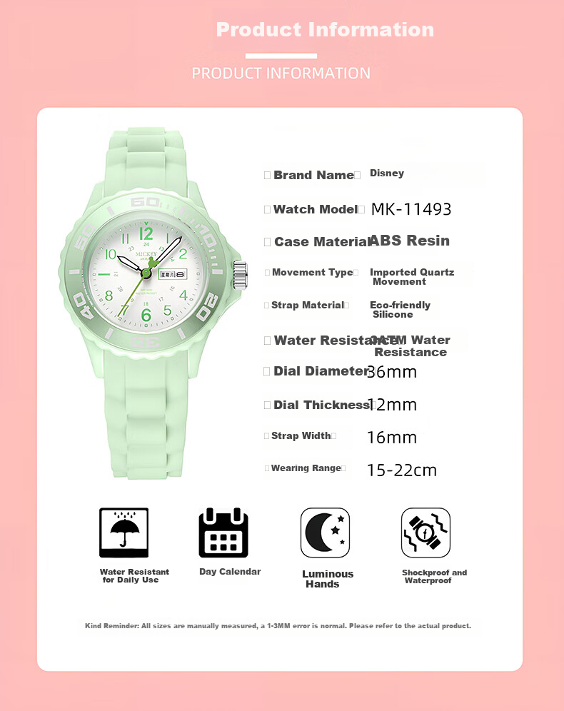 Disney Kids Girls Watch Student Birthday Gift for Middle and High School Girls Ages 6-12 Back to School 6