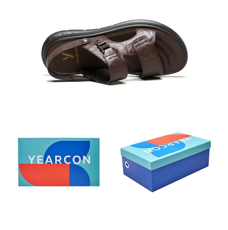 Yierkang Men's Summer Genuine Leather Casual Beach Sandals Dual-Wear Driving Slippers 96308W Black Size 41 18