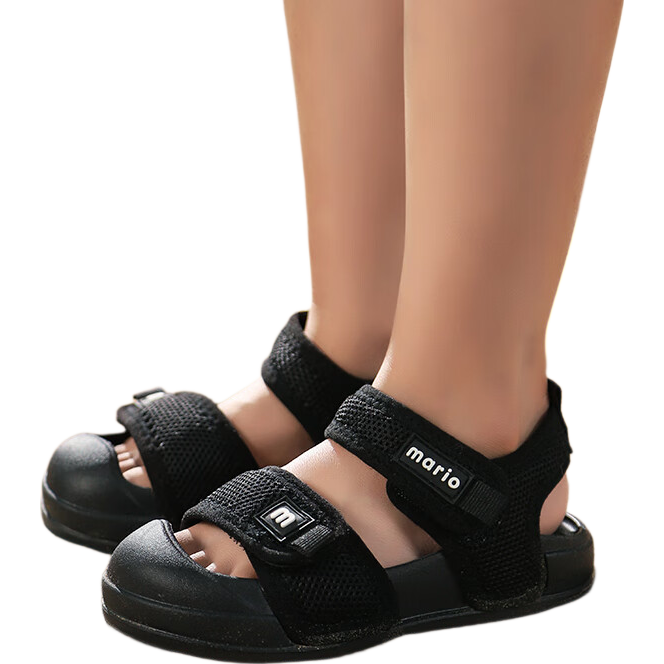 Cheerful Mario Children's Sandals, Boys' 2025 New Summer Sports Sandals, Infant Boys' Non-Slip Baby Beach Shoes, Girls' Sandals