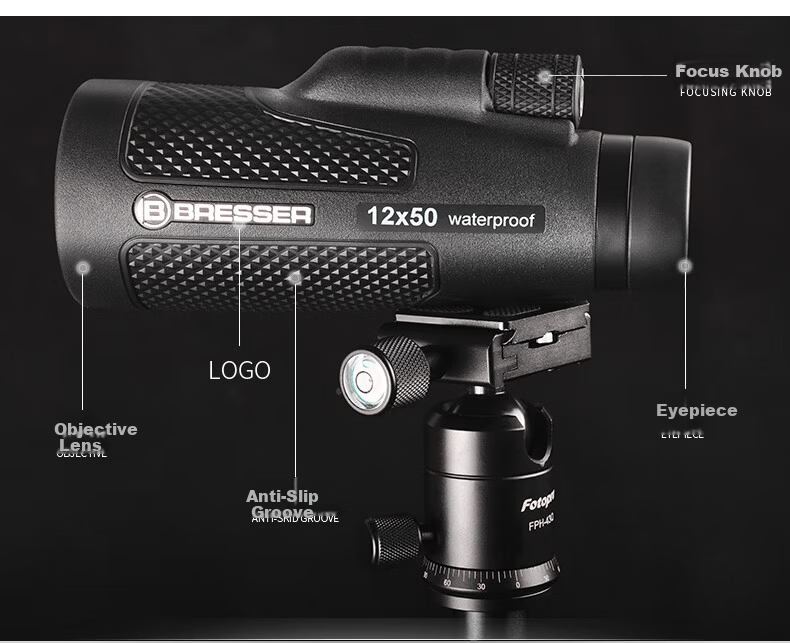 Bresser Monocular Telescope High-Power HD Professional Day and Night Use for Concerts, Bee Watching, Stargazing, Bird Watching Gift 19