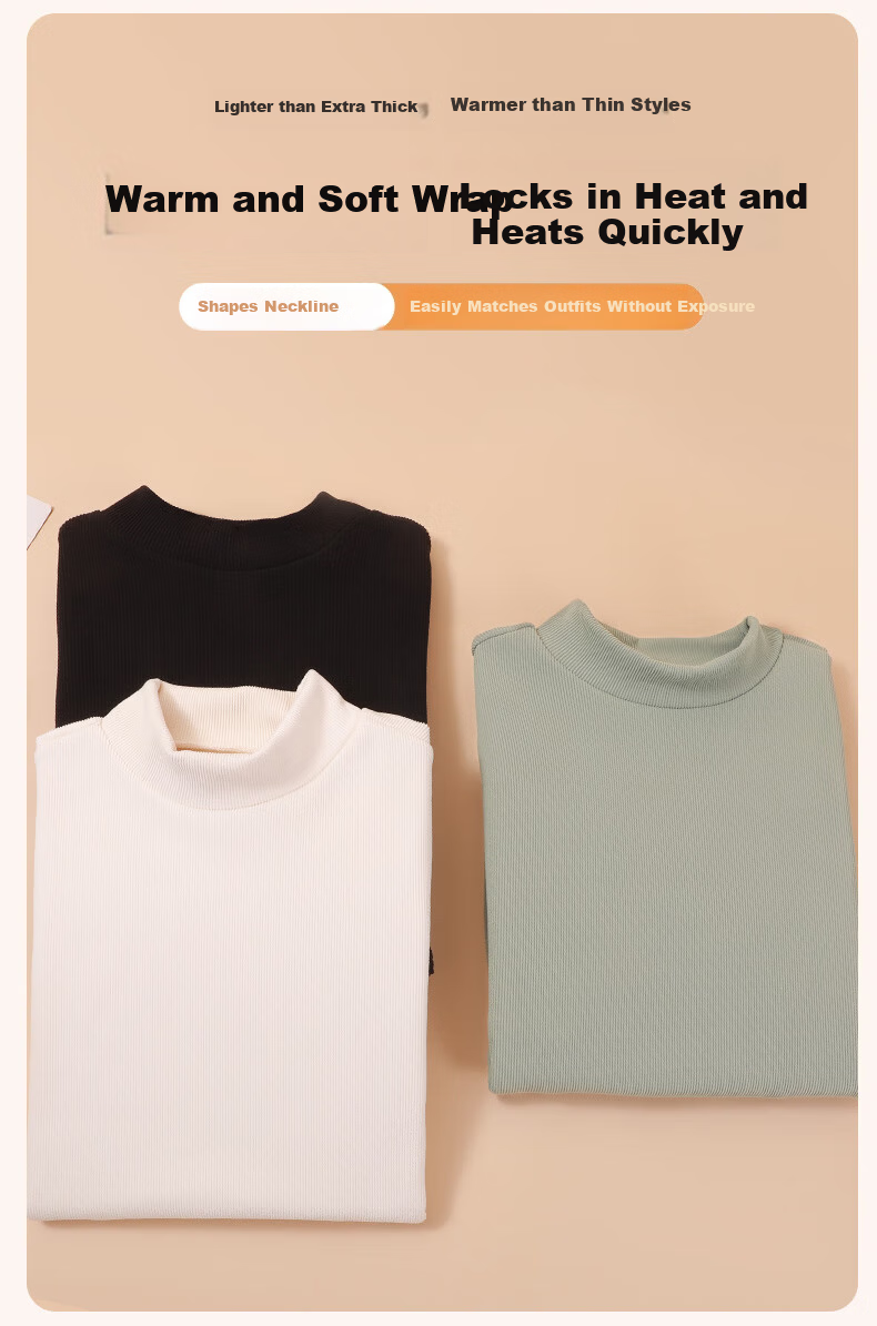 LangSha Women's Thermal Thickened Ribbed Base Shirt Autumn Winter 2025 New Half Turtleneck Knit Elegant Top 7