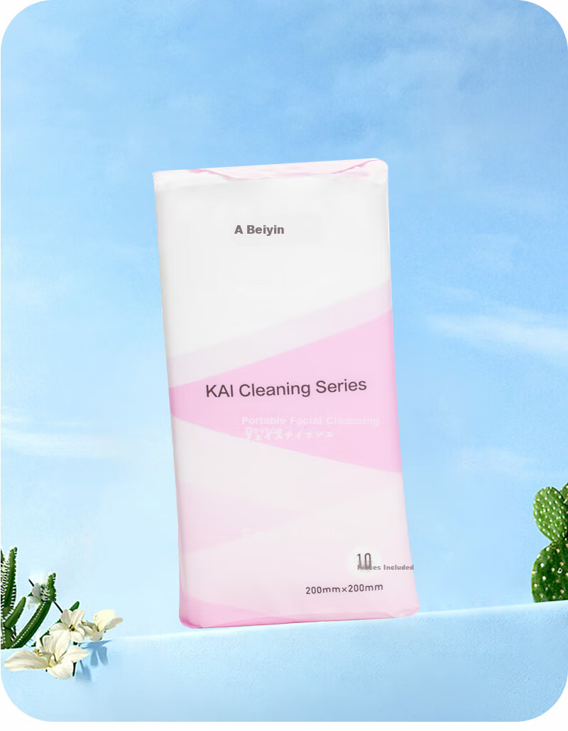 KAI Portable Travel Disposable Facial Cleansing Wipes 3 Packs (10 Sheets x 3 Packs, 200x200mm) 11