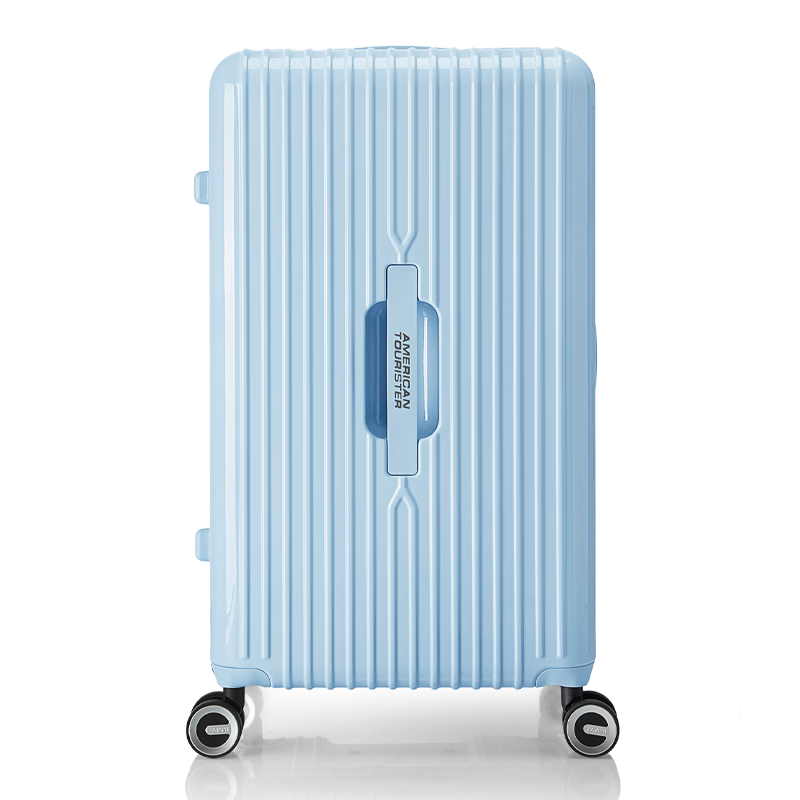 Mei Travel Luggage 30-Inch Deep Compartment Large Capacity Trolley Suitcase Travel Password Lock PC Material Fries Box 79B Light Mist Blue