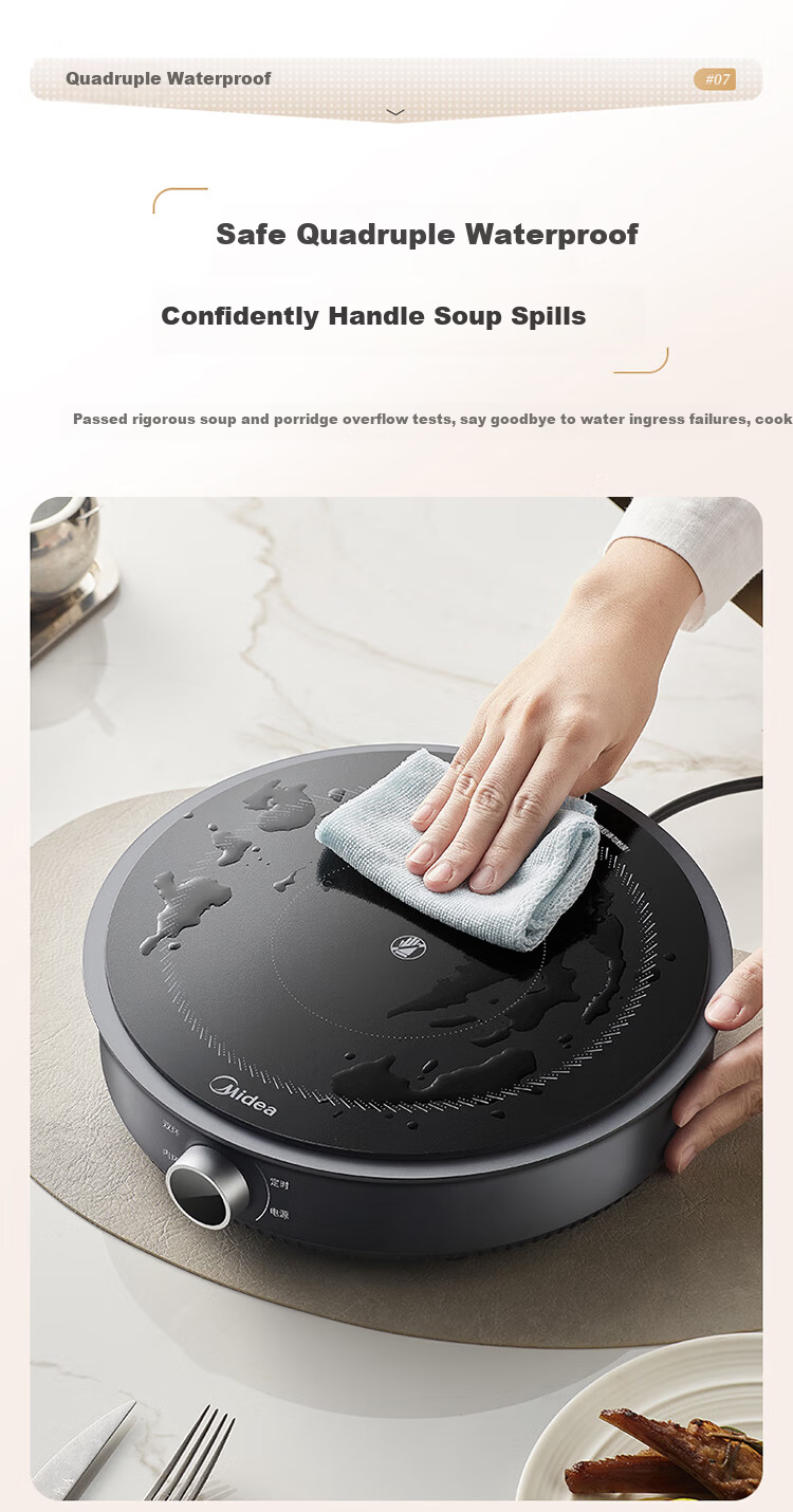 Midea Electric Ceramic Stove Tea Cooker Induction Cooker Household New Induction Cooker Hot Pot Smart Double Ring High Power Battery Stove Stir-fry Stove Tea Brewing Stove Hot Pot Stove MC-HW22E03 11