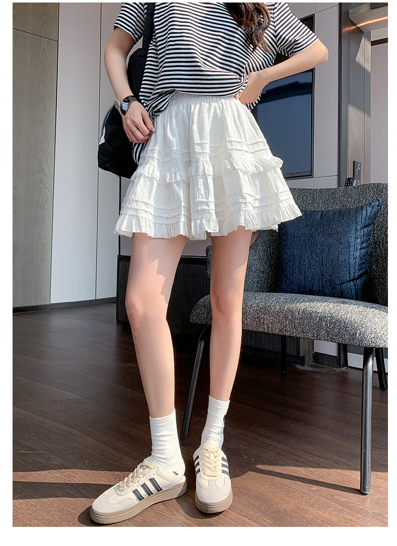 Borui Lace Short Skirt Women's Spring Summer 2026 New Puff Cake Skirt A-Line Ballet White Half Skirt 12