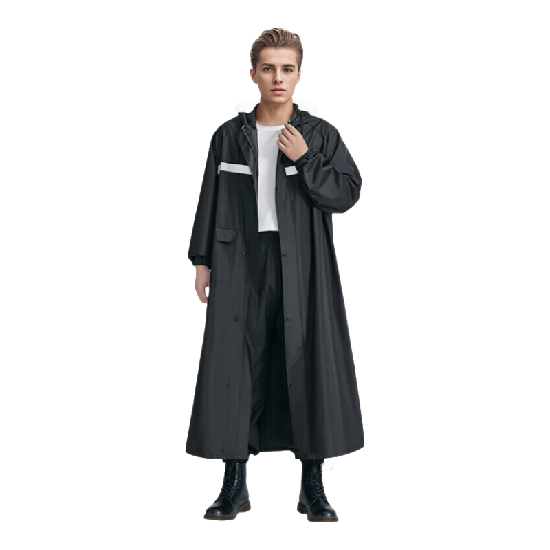Chegui Mu Electric Vehicle Long Raincoat Heavy Rainproof Unisex Single-Person Hiking Double-Layer Thickened Labor Protection Sanitation Security Rain Poncho