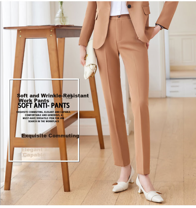 Romon Women's Summer Stretch Breathable Elegant Office Black Dress Pants 2XL 4