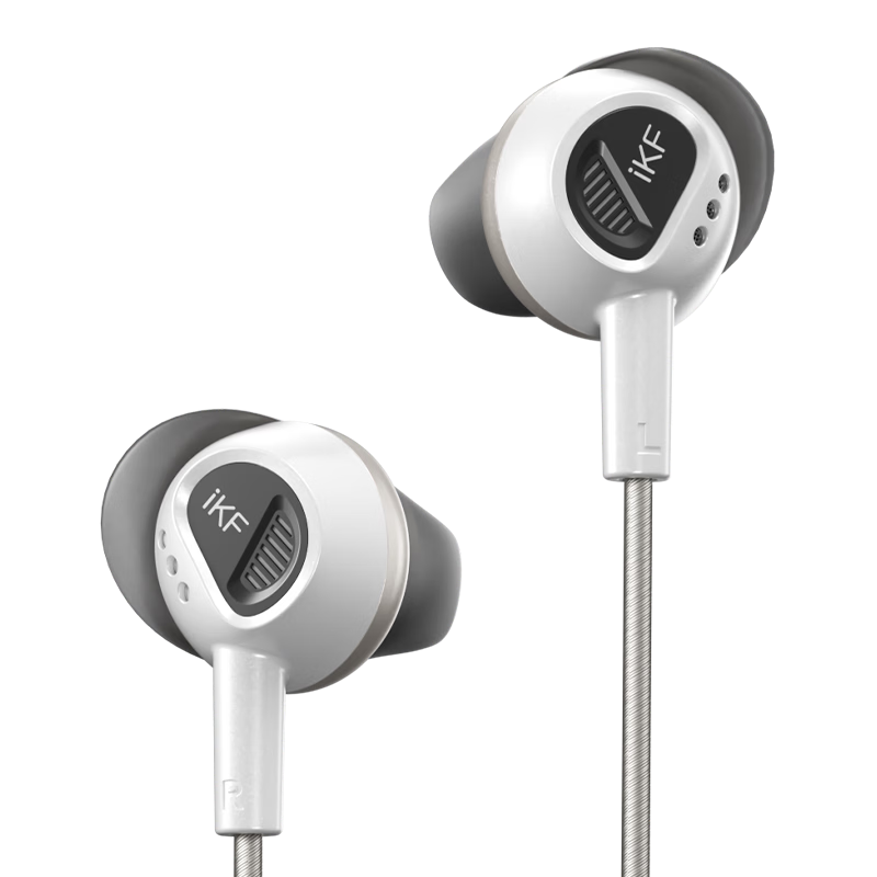 IKF [Co-Branded Gift Box Edition], Yanguan In-Ear Wired Headphones, High-Definition Microphone, Sound Positioning, E-Sports Gaming Specific, HiFi High-Quality Triangular Delta PUBG FPS, Pure White