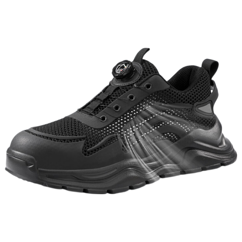 BlueOwlShield Men's Summer Breathable Lightweight Soft Sole Anti-Smash Steel Toe Anti-Puncture Work Shoes D211NT Size 41