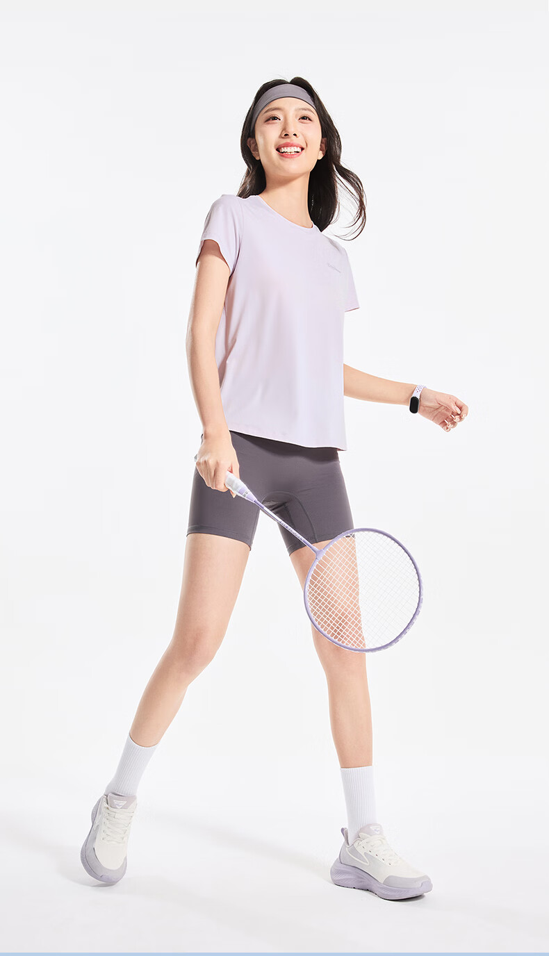 Erke Women's Crew Neck Short Sleeve Knit Shirt Summer Ice-Feel Functional T-Shirt Sports Running Casual Base Layer Top 11