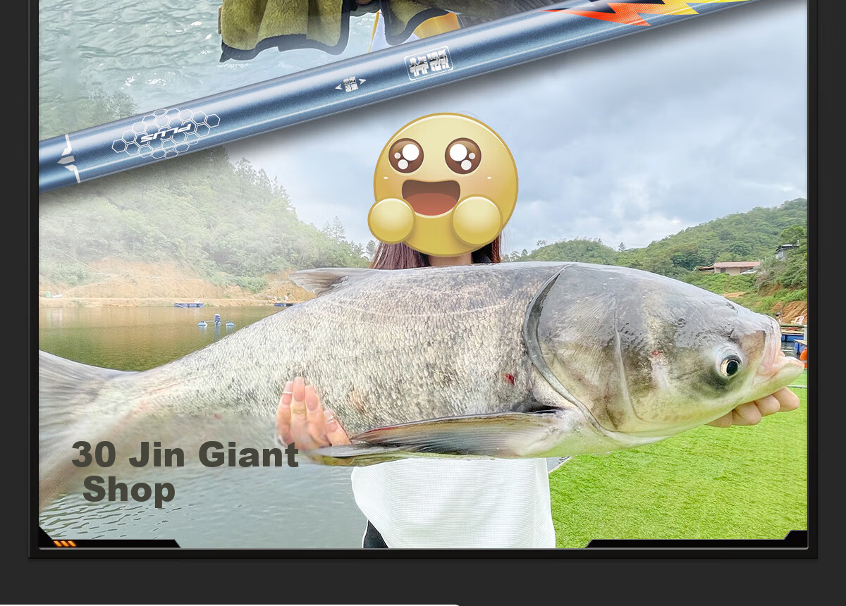 Chuanze Man Niu Giant Fishing Rod Hand Rod Sturgeon Ultra-Hard Heavy Duty Big Fish Rod Tai Fishing Rod 100kg Giant Rod 8.1m 14