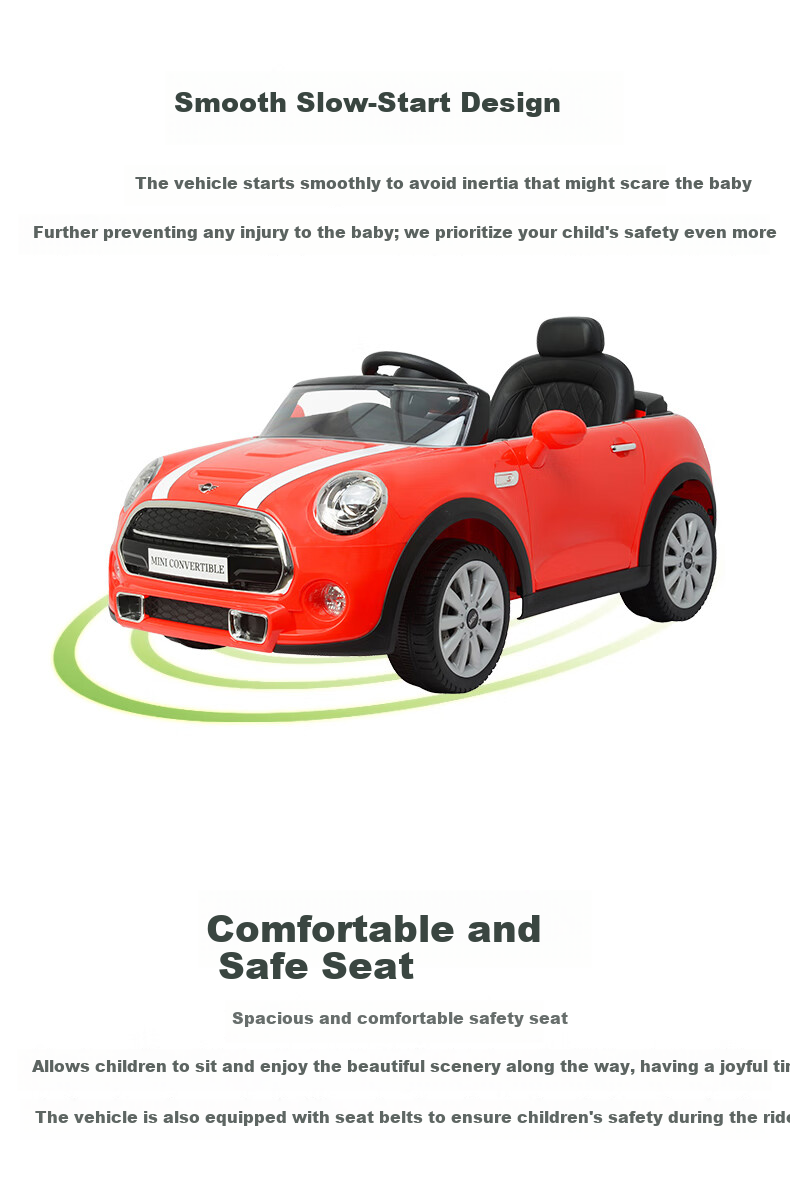 CHILOKBO MINI Kids Electric Ride-On Car Four-Wheel Remote Control Toy Car for Children Baby Push Ride Red Gift 14