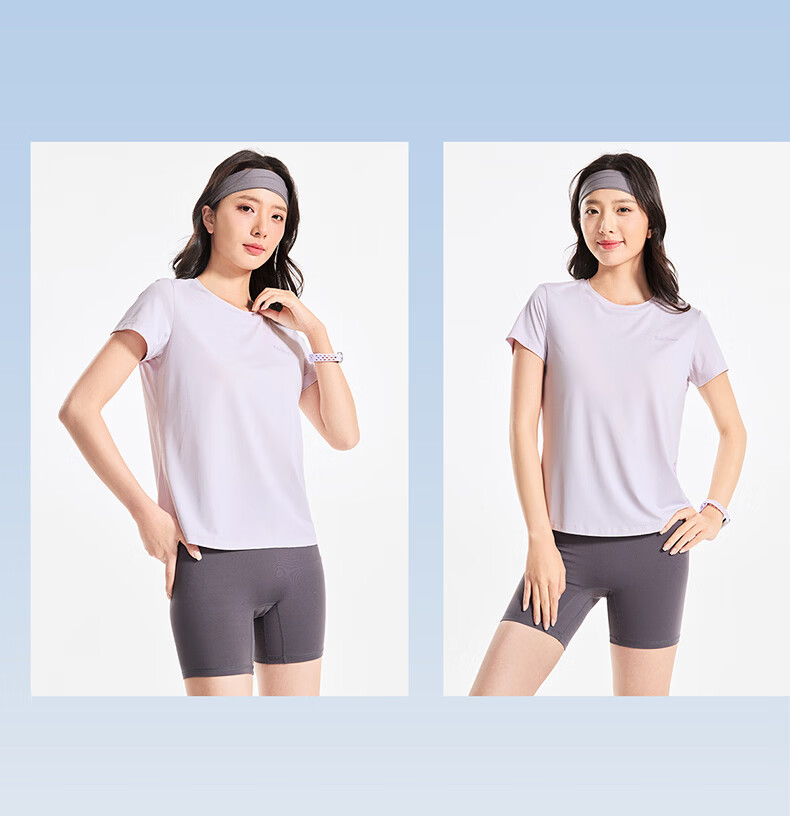 Erke Women's Crew Neck Short Sleeve Knit Shirt Summer Ice-Feel Functional T-Shirt Sports Running Casual Base Layer Top 12