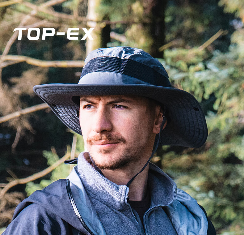 TOPEX Outdoor Wide Brim Hiking Hat for Men Summer Mountaineering Fishing UV Protection Breathable Quick-Dry Bucket Hat 1