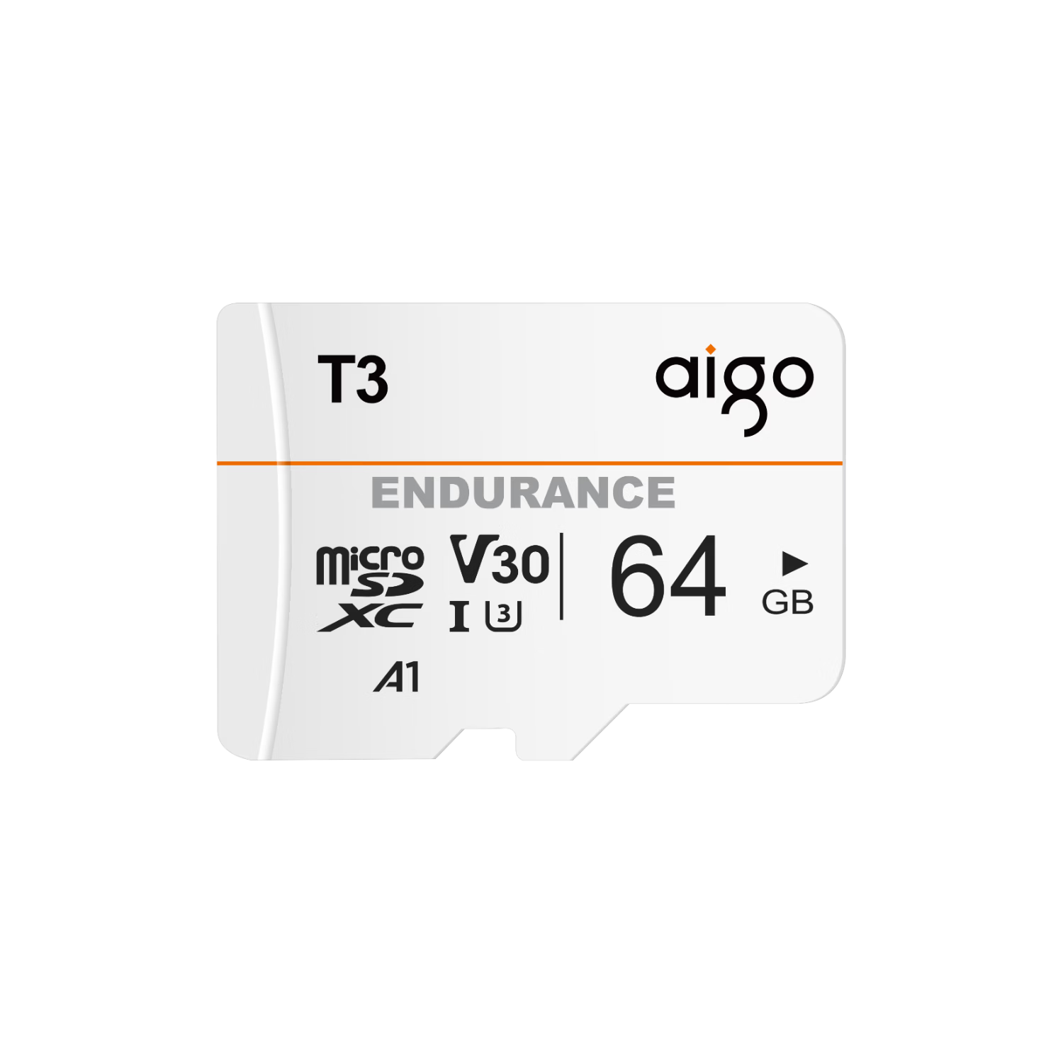 Aigo 64GB TF (MicroSD) Memory Card U3 A1 V30 4K Dash Cam & Surveillance High-Speed Storage Card 24-Hour Continuous Recording T3