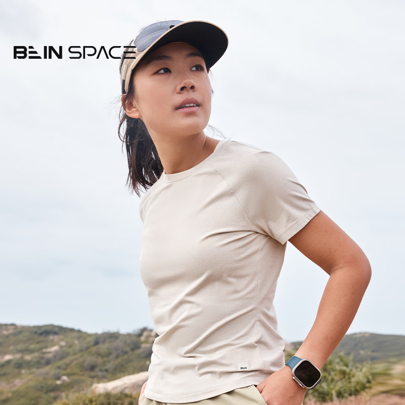 BEIN SPACE Summer Outdoor Lightweight Sports Hiking Moisture-Wicking Quick-Dry Soft Women's Short Sleeve T-Shirt J017 Glacier Blue XS