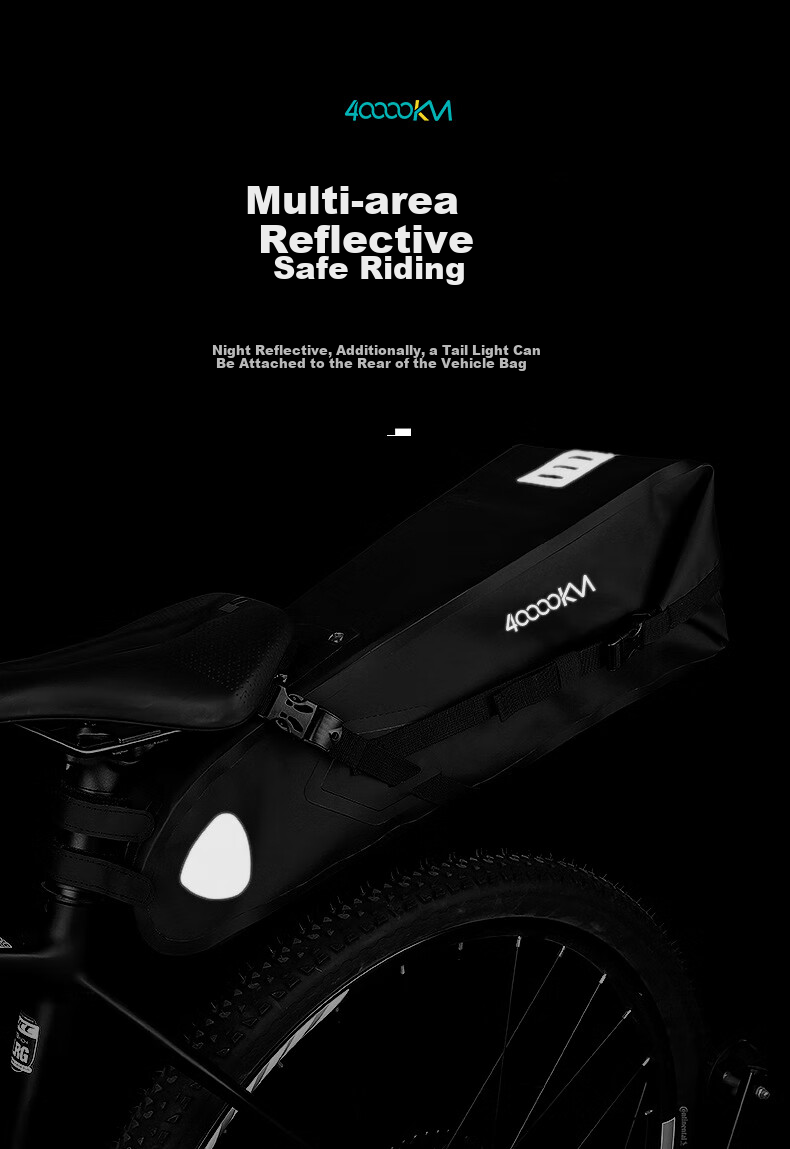 40,000km Bicycle Tail Bag Multifunctional Large Capacity Waterproof Saddle Rear Bag 7