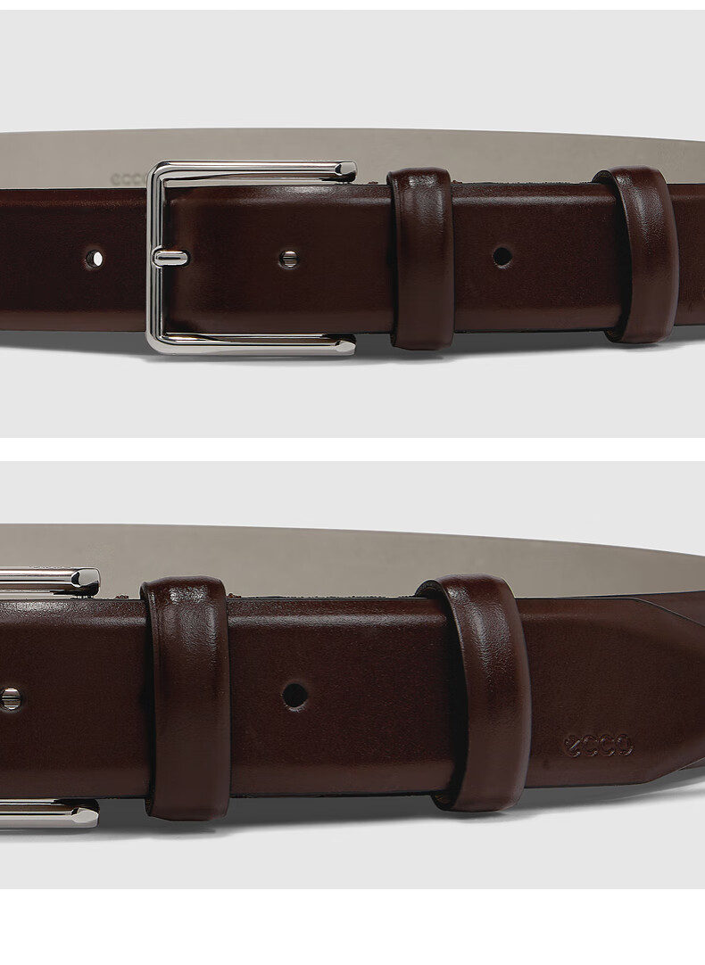 ECCO Casual Men's Leather Belt Gift Box, Business Formal Metal Buckle Waist Belt, 910589390000, Black, 100cm 11
