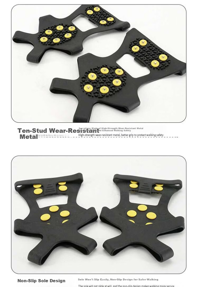 KINCOOL KCzy-521 Anti-Slip Shoe Covers Safety Ice Claws Outdoor Snow and Ice Anti-Slip Shoe Covers with 10 Spikes Size L (Shoe Size 40-43) 6