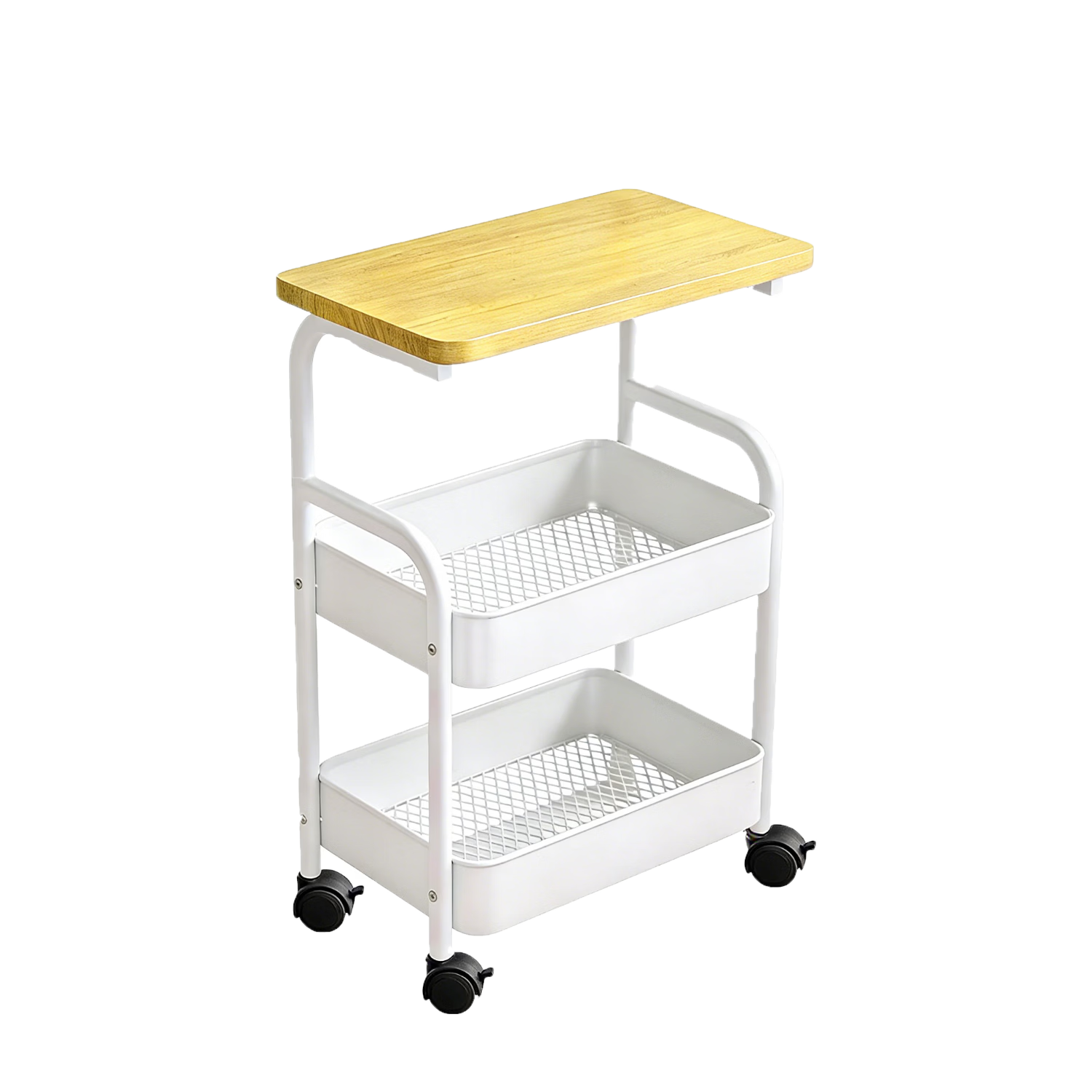 Xiao Mo Floor Storage Rack Mobile Cart Snack Rack Sofa Side Table Kitchen Bedroom Storage Shelf Organizer
