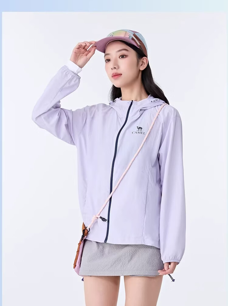 CAMEL Original Yarn Dry and Wet State Sun Protection Jacket for Women Slim Fit 2026 Spring Summer New Cool Breathable Water-Repellent Jacket for Men 0007 18