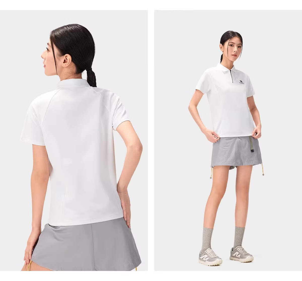CAMEL [Toray Fabric] Outdoor Quick-Dry T-Shirt Men 2026 Spring Summer Short Sleeve Wrinkle-Resistant Sports Sun Protection Polo Shirt Women 8095 27