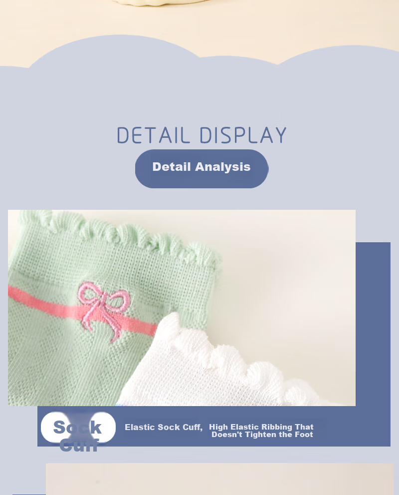 Cotton Lace Children's Socks Baby Kids Odor-Resistant Breathable Sweat-Absorbing Socks 13
