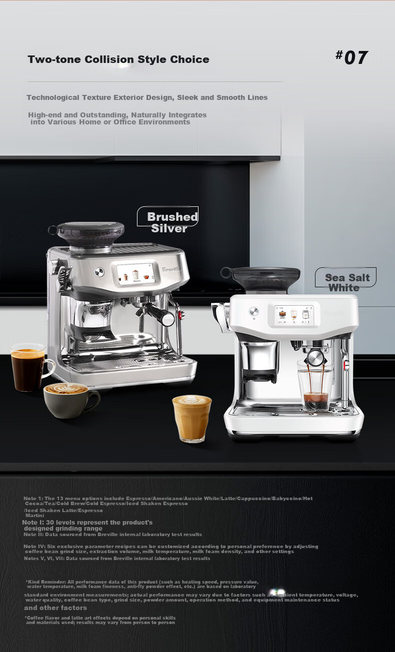 Breville BES881 Semi-Automatic Espresso Machine Home Use Italian Style Smart Touchscreen Intelligent Tamper Assistance System Temperature Control Extraction Large Capacity Water Tank 2