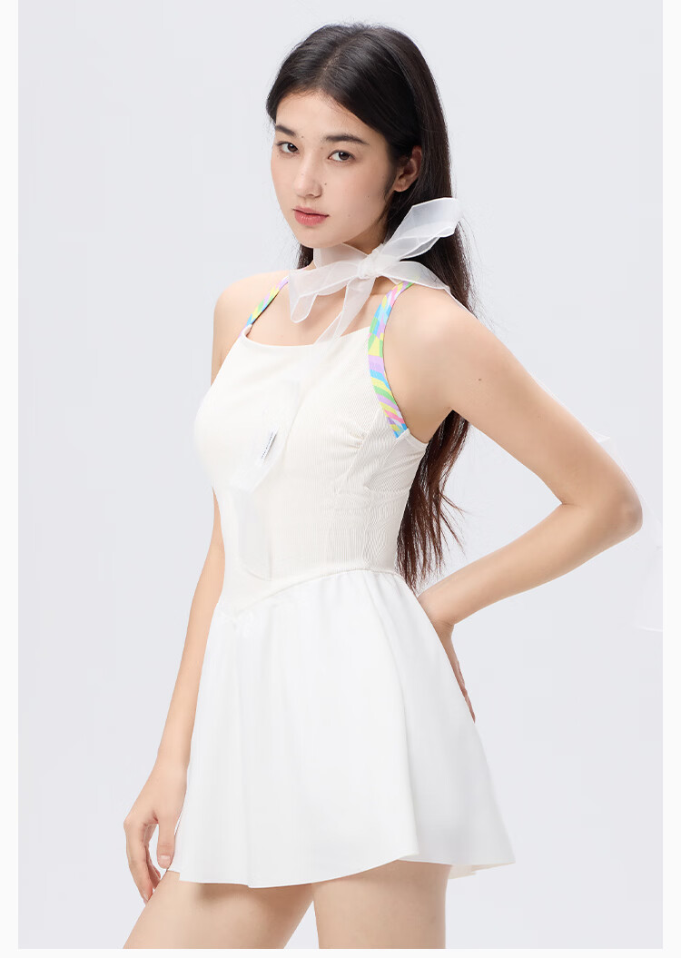 Keep Women's Sleeveless One-Piece Floral Strap Fashion Swim Dress 671 Off-White 2XL 12