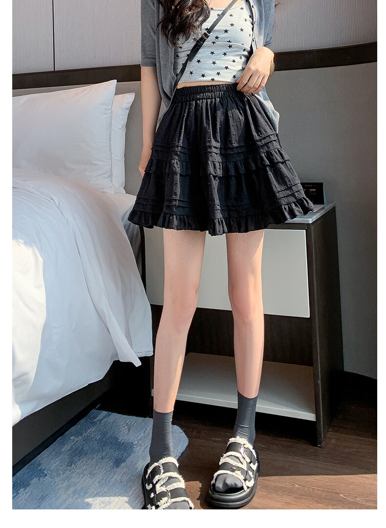 Borui Lace Short Skirt Women's Spring Summer 2026 New Puff Cake Skirt A-Line Ballet White Half Skirt 16