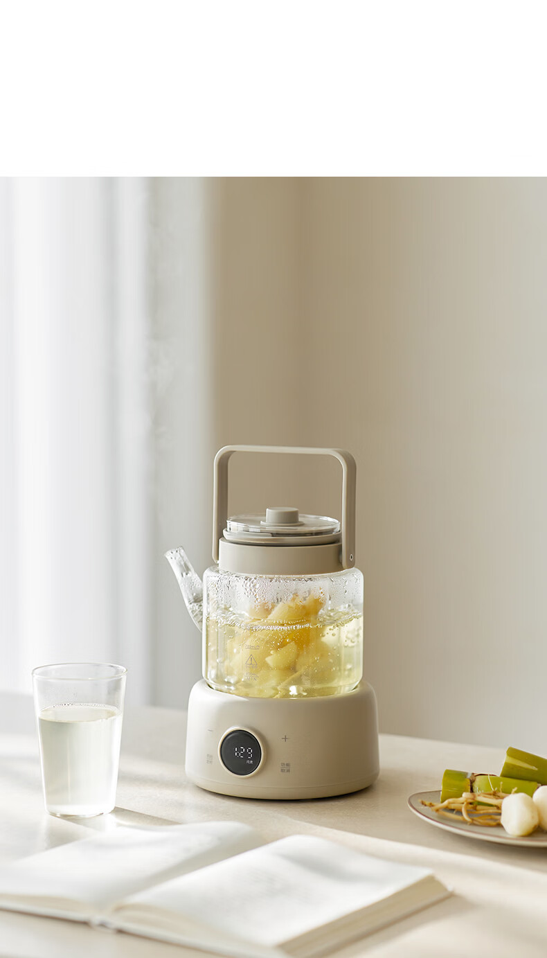 Olayks Instant Full Glass Health Kettle Pure Glass Glue-Free Multifunctional Electric Kettle Office Silent Flower Tea Kettle Automatic Constant Temperature 19