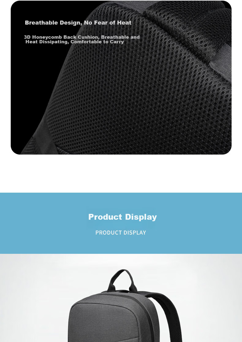 HP 16-inch Gray Backpack Water-Resistant Fabric Luggage Strap Shockproof Protective Large Capacity Durable Scratch-Resistant Minimalist Multi-Pocket Casual Backpack High Aesthetic 8