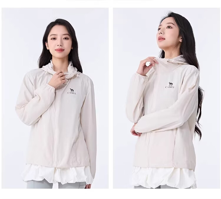 CAMEL Original Yarn Dry and Wet State Sun Protection Jacket for Women Slim Fit 2026 Spring Summer New Cool Breathable Water-Repellent Jacket for Men 0007 13