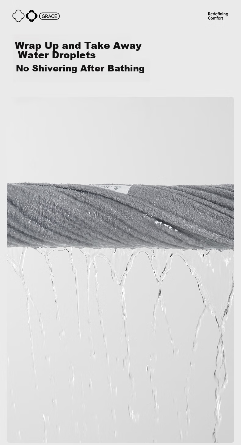 Grace 10A Antibacterial Pure Cotton Towel Bath Towel Face Towel Men's Soft Quick-Dry Unisex Face Wash Towel 4